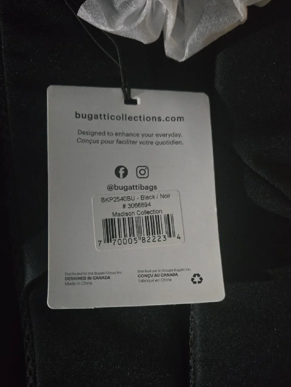 Black Men's Bugatti Backpack - Casual Everyday Bag